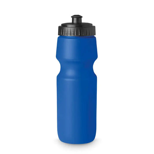 Sticla sport 700 ml albastru din plastic cu capac negru infiletabil si grip texturat pentru sport