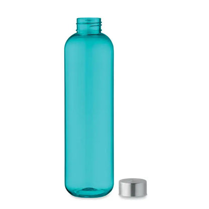 Sticla tritan 1l sticla din plastic translucid teal cu capac metalic argintiu filetat