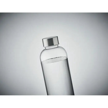 Sticlă tritan 1l transparentă cu capac metalic argintiu pentru apă, recipient durabil și ușor de utilizat