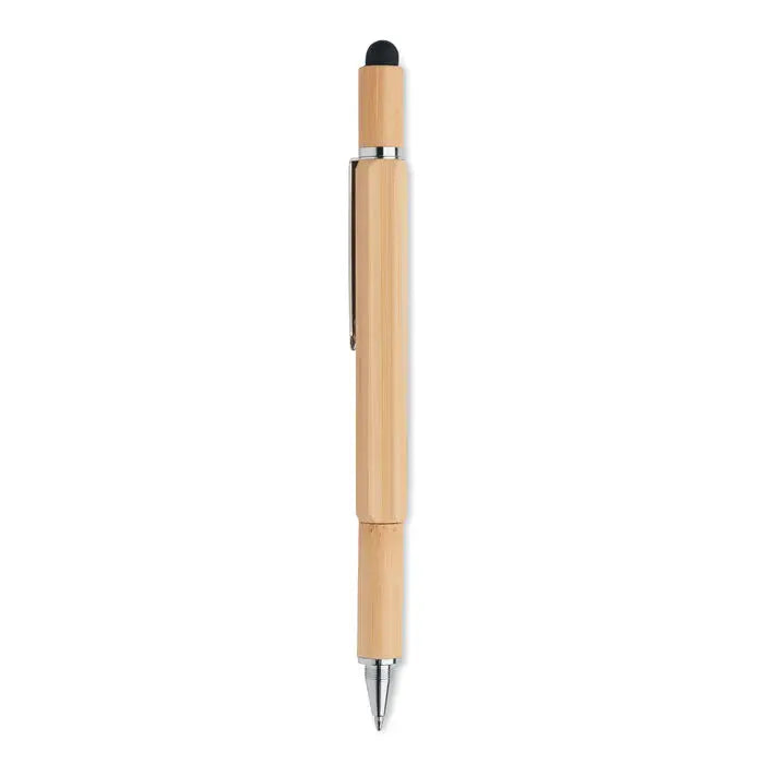 Stylou elegant din bambus cu finisaj negru si accente metalice argintii pentru utilizare precisa si durabila
