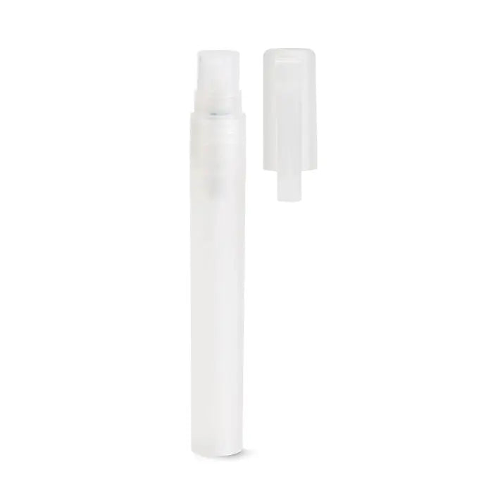 Stilo de curatare pentru maini in recipient spray transparent din plastic cu capac si duza alba