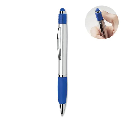Stilou stilo spinner argintiu si albastru cu grip texturat ideal pentru scris precis si confortabil