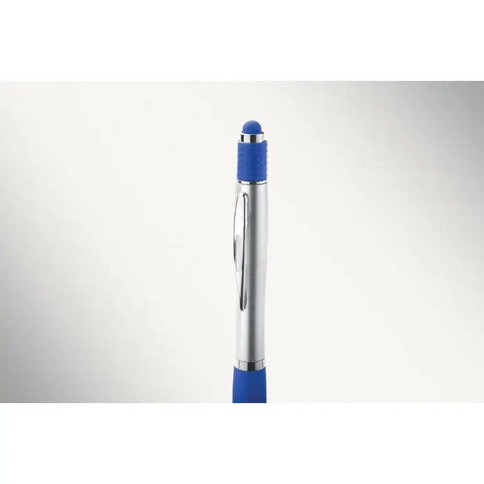Stilou stilo spinner, stilou argintiu si albastru cu grip texturat pentru scris confortabil
