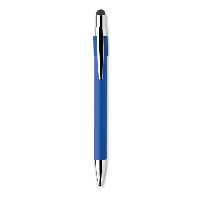 Stilou touchscreen stilo spinner albastru cu accente metalice argintii și design modern elegant