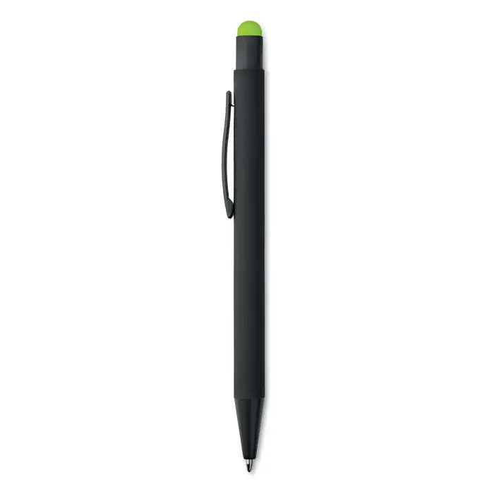 Stilou din aluminiu negru cu capac verde aprins si finisaj mat perfect pentru scris elegant