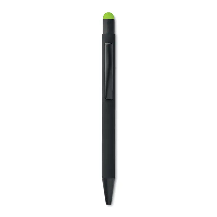 Stilou din aluminiu negru cu varf verde vibrant si finisaj mat pentru scris precis si elegant