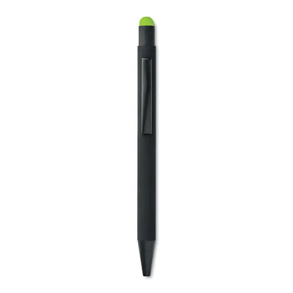 Stilou din aluminiu negru cu varf verde vibrant si finisaj mat pentru scris precis si elegant