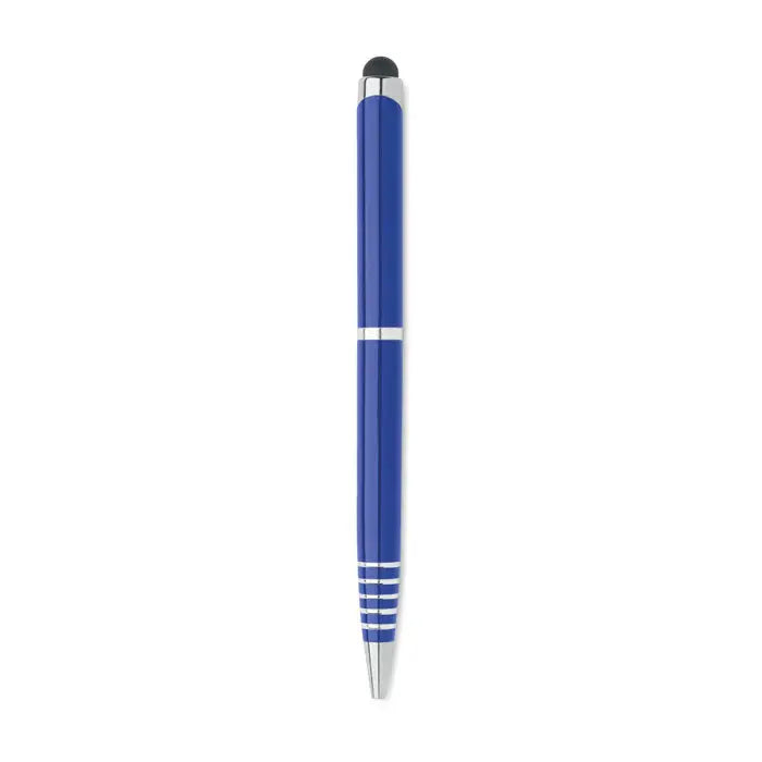 Stilou stilou albastru cu accente argintii si varf negru touchscreen pentru scris si utilizare touchscreen