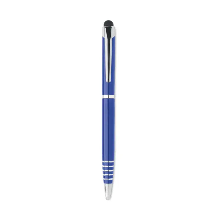 Stilou stilou albastru cu accente argintii si varf negru touch pen ballpoint