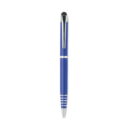 Stilou stilou albastru cu accente argintii si varf negru touch pen ballpoint