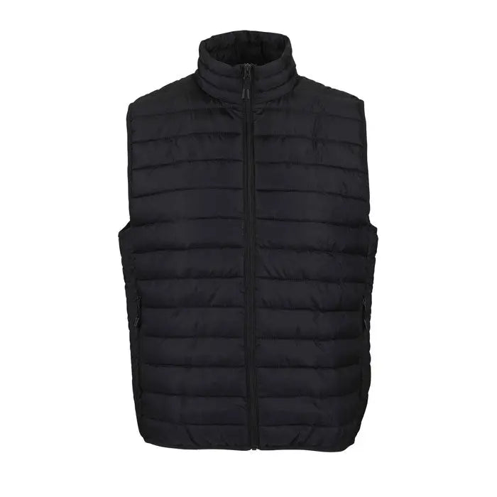 Vesta matlasata neagra cu fermoar si guler inalt stream men bodywarmer din material termoizolant