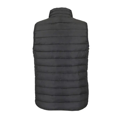 Vestă neagră quiltată puffer cu guler înalt și cusături orizontale pentru femei stream body încălzită