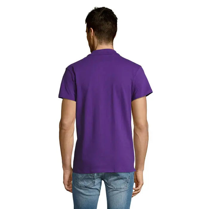 Tricou polo bărbați summer ii men mov scurt cu guler clasic din material de 170g, culoare uni