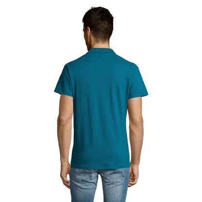Tricou polo pentru bărbați summer ii men 170g de culoare teal cu mâneci scurte și guler clasic