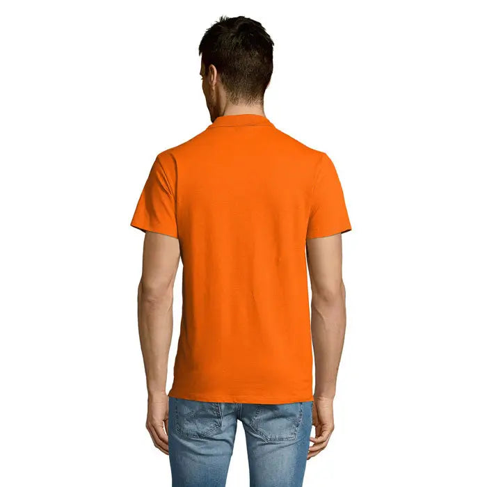 Tricou polo bărbătesc summer ii men portocaliu aprins cu mânecă scurtă și textură striată 170g