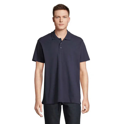 Tricou polo summer ii men bleu navy cu maneci scurte guler clasic si material de 170g pentru vara
