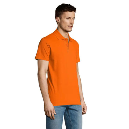 Tricou polo bărbați summer ii orange închis cu mâneci scurte și guler clasic din material de 170g