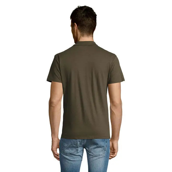 Tricou polo bărbătesc olive cu mâneci scurte, țesătură subtilă și guler clasic, model summer ii men polo 170g