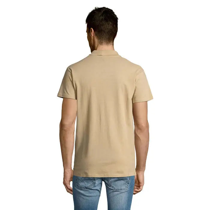 Tricou polo bărbătesc summer ii men 170g bej cu mânecă scurtă și guler clasic din material ușor
