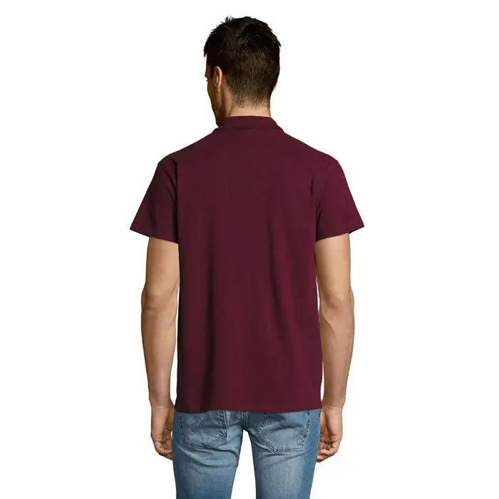 Tricou polo pentru bărbați summer ii men 170g, culoare maro închis, mâneci scurte și guler clasic, design simplu