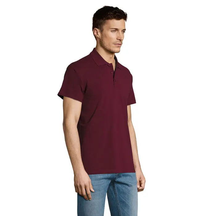 Tricou polo bărbați summer ii în culoare vișinie, mâneci scurte, guler clasic, material 170g pentru vară