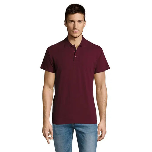 Tricou polo bărbați summer ii men, maro, guler clasic, mâneci scurte, 170g, material ușor pentru vară