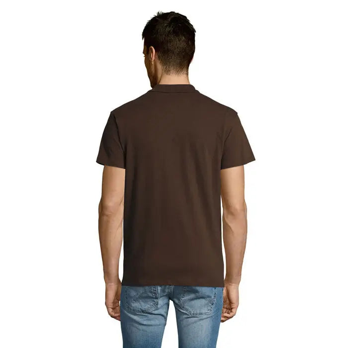 Tricou polo maro pentru bărbați summer ii men cu mâneci scurte, guler clasic și material de 170g