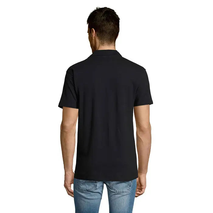 Tricou polo negru bărbătesc summer ii men 170g cu mâneci scurte și guler clasic din material ușor