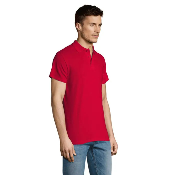 Tricou polo roșu pentru bărbați summer ii cu mâneci scurte din bumbac 170g și guler clasic cu nasturi