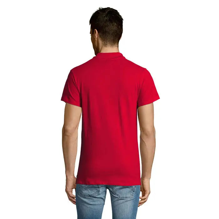 Tricou polo roșu bărbați summer ii cu mâneci scurte guler clasic din material 170g, culoare uni