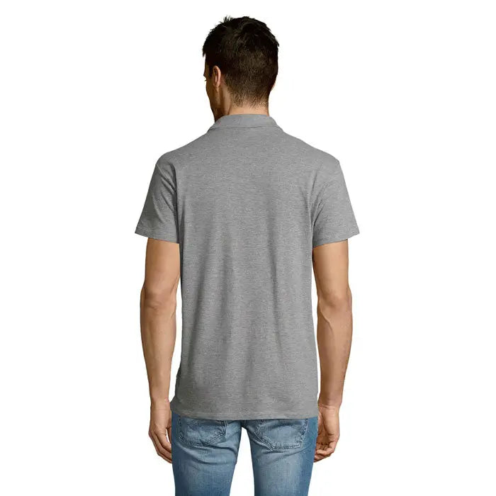 Tricou polo summer ii men heather gri cu mâneci scurte guler clasic și cusături impecabile 170g