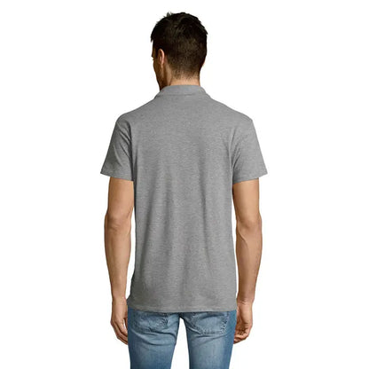 Tricou polo summer ii men heather gri cu mâneci scurte guler clasic și cusături impecabile 170g