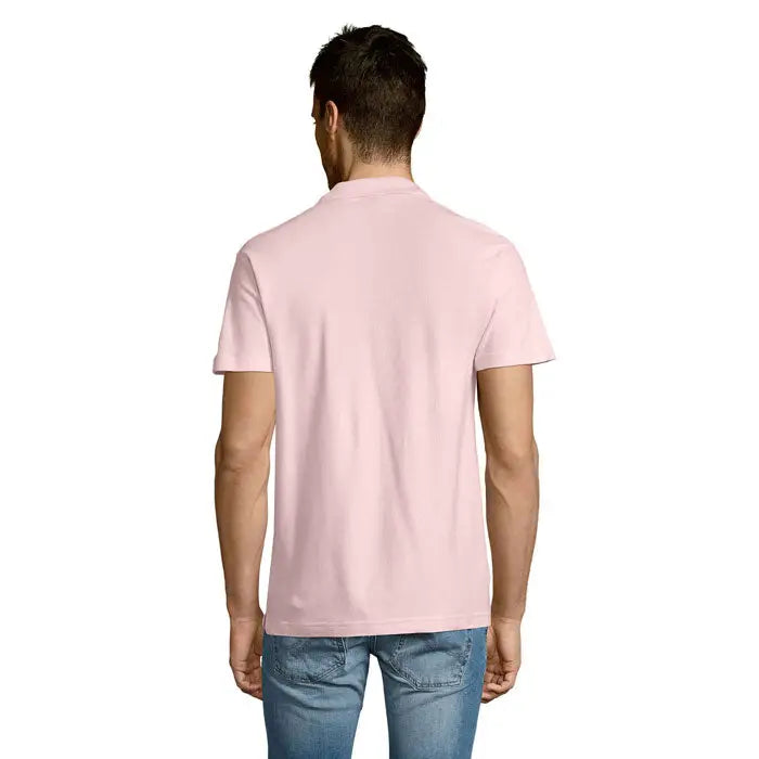 Tricou polo summer ii men roz pal cu mâneci scurte și guler clasic din material de 170g