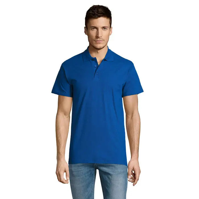 Tricou polo bărbați summer ii men albastru regal vibrant cu mâneci scurte și guler clasic din material 170g
