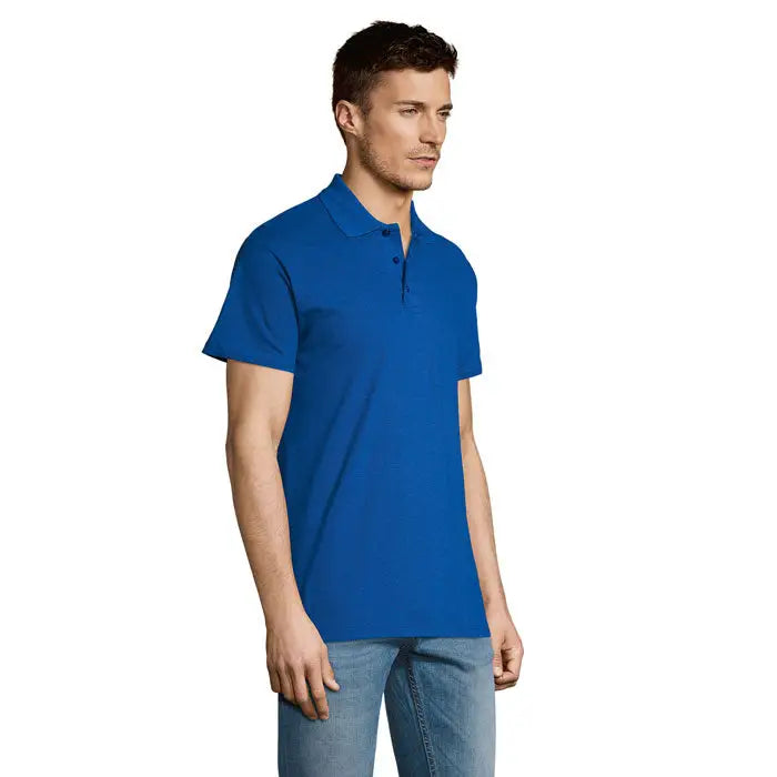 Tricou polo vibrant royal blue cu mâneci scurte, guler clasic și fâș cu nasturi, model summer ii men polo 170g