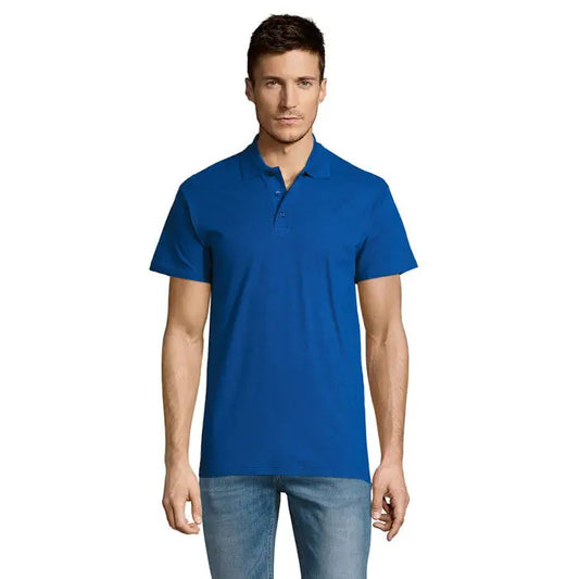 Tricou polo summer ii men în albastru regal vibrant cu mâneci scurte, guler clasic și material de 170g