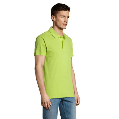 Tricou polo bărbați summer ii polo 170g verde lime deschis cu mâneci scurte și guler clasic din material ușor