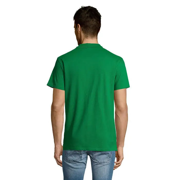 Tricou polo bărbați summer II, cu mâneci scurte, verde solid, guler clasic, 170g, material confortabil