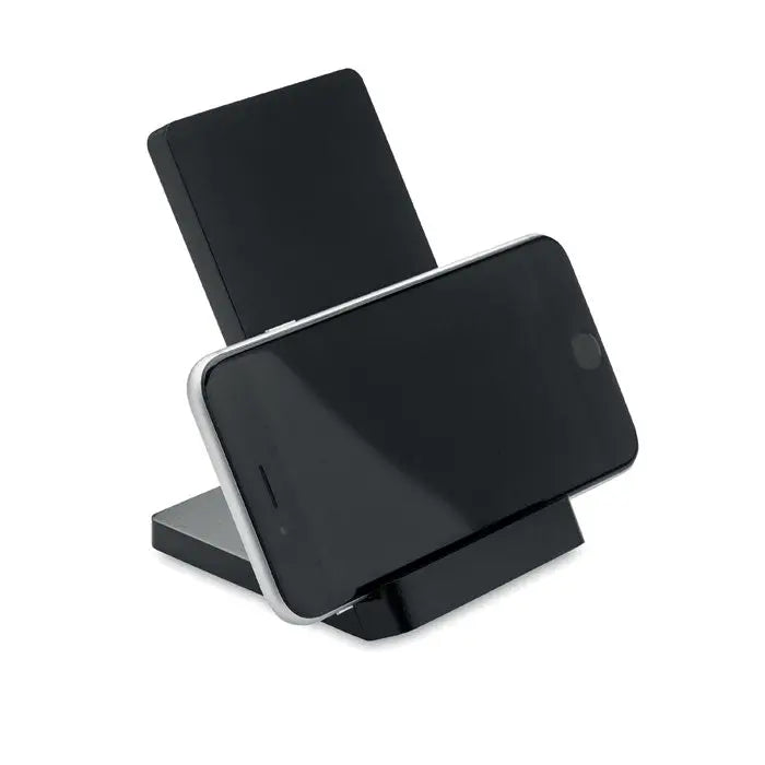 Suport de incarcare fara fir din bambus 5w negru cu design minimalist si suprafata mata