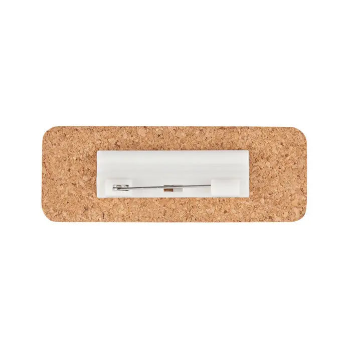 Spate rectangular suport eticheta cu numele din pluta alb plastic si ac de siguranta metalic