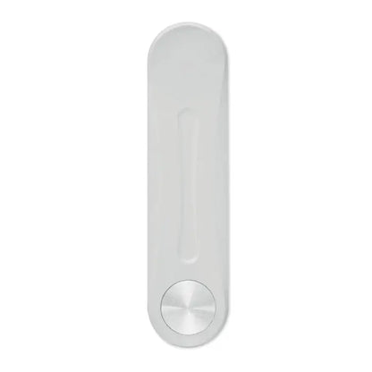 Suport magnetic pentru telefon alb din plastic cu baza circulara metalica argintie pentru sustinere usoara