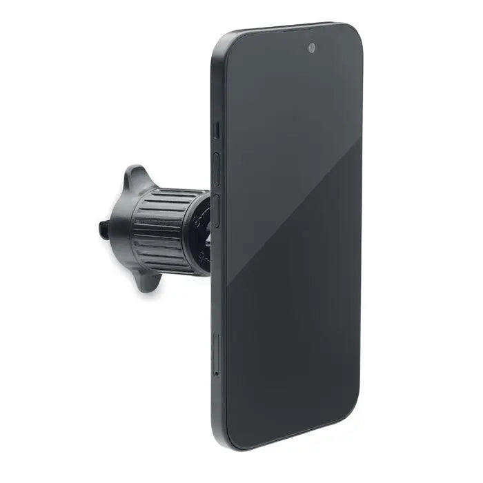 Suport magnetic pentru telefon negru din silicon montat pe suport cu ventuza pentru smartphone