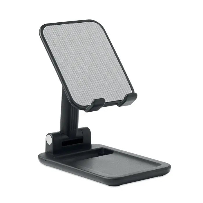 Suport pentru smartphone pliabil negru cu spate din plasa si baza plata reglabil