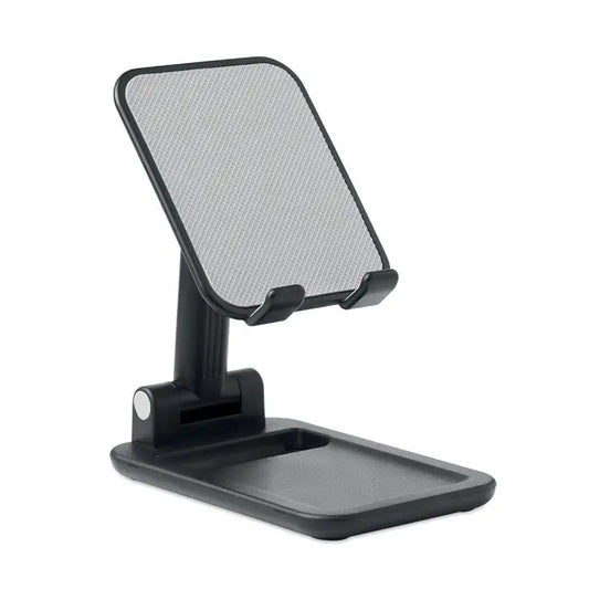 Suport pentru smartphone pliabil negru cu spate din plasa si baza plata reglabil