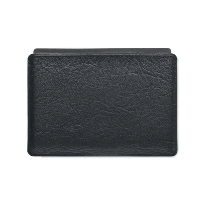 Suport pentru telefon de buzunar cu mai multe instrumente si portofel negru din piele texturata cu design minimalist