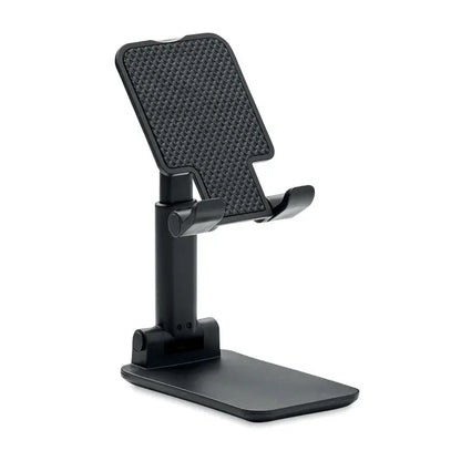 Suport pentru telefon pliabil negru din abs cu suprafata texturata si design minimalist eficient