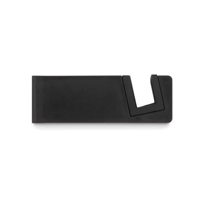 Suport telefon din fibra de bambus si pp cu design minimalist dreptunghiular negru si slot u pentru lama