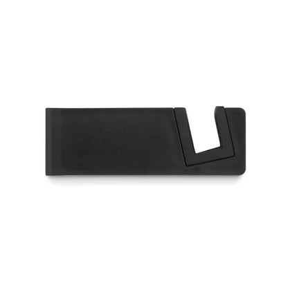 Suport telefon din fibra de bambus si pp cu design minimalist dreptunghiular negru si slot u pentru lama