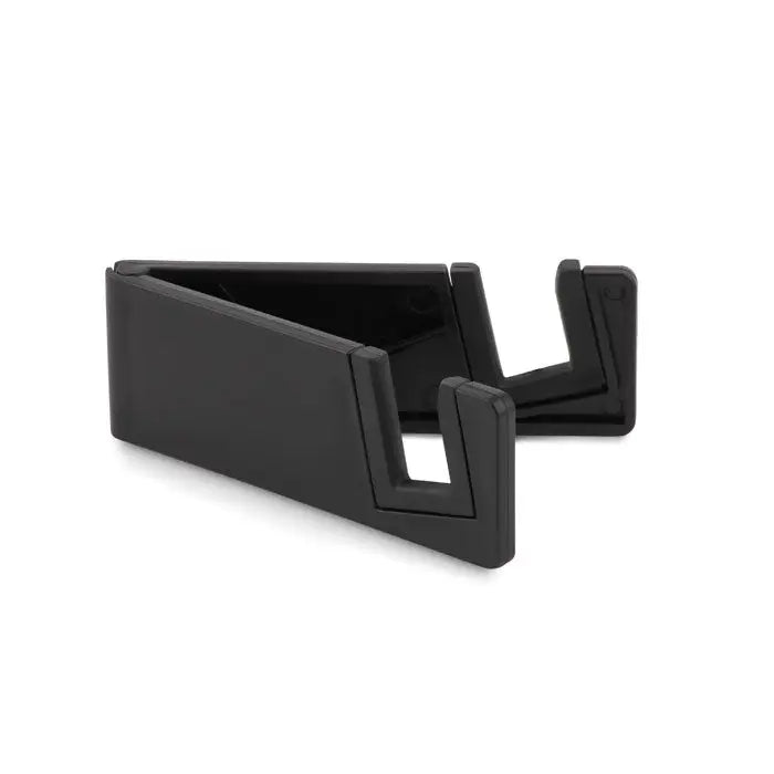 Suport telefon negru din fibre de bambus si pp cu design minimalist unghiular pentru telefon