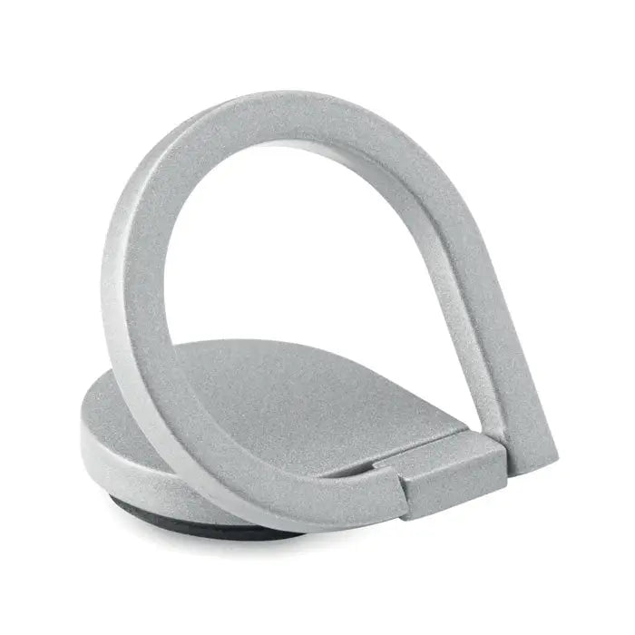 Suport telefon suport inel stand metalic argintiu cu design minimalist si inel circular pentru sustinerea dispozitivelor